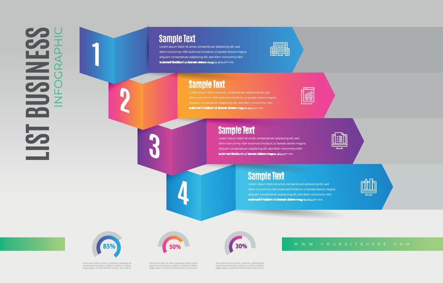 lista infografía modelo vector