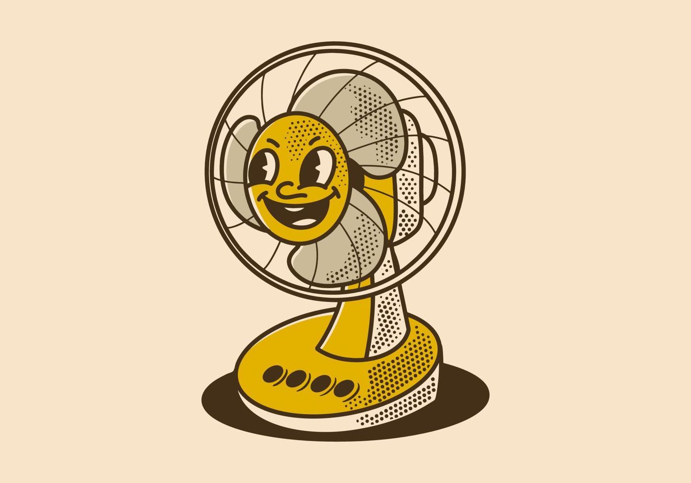 Mascot character design of a table fan vector