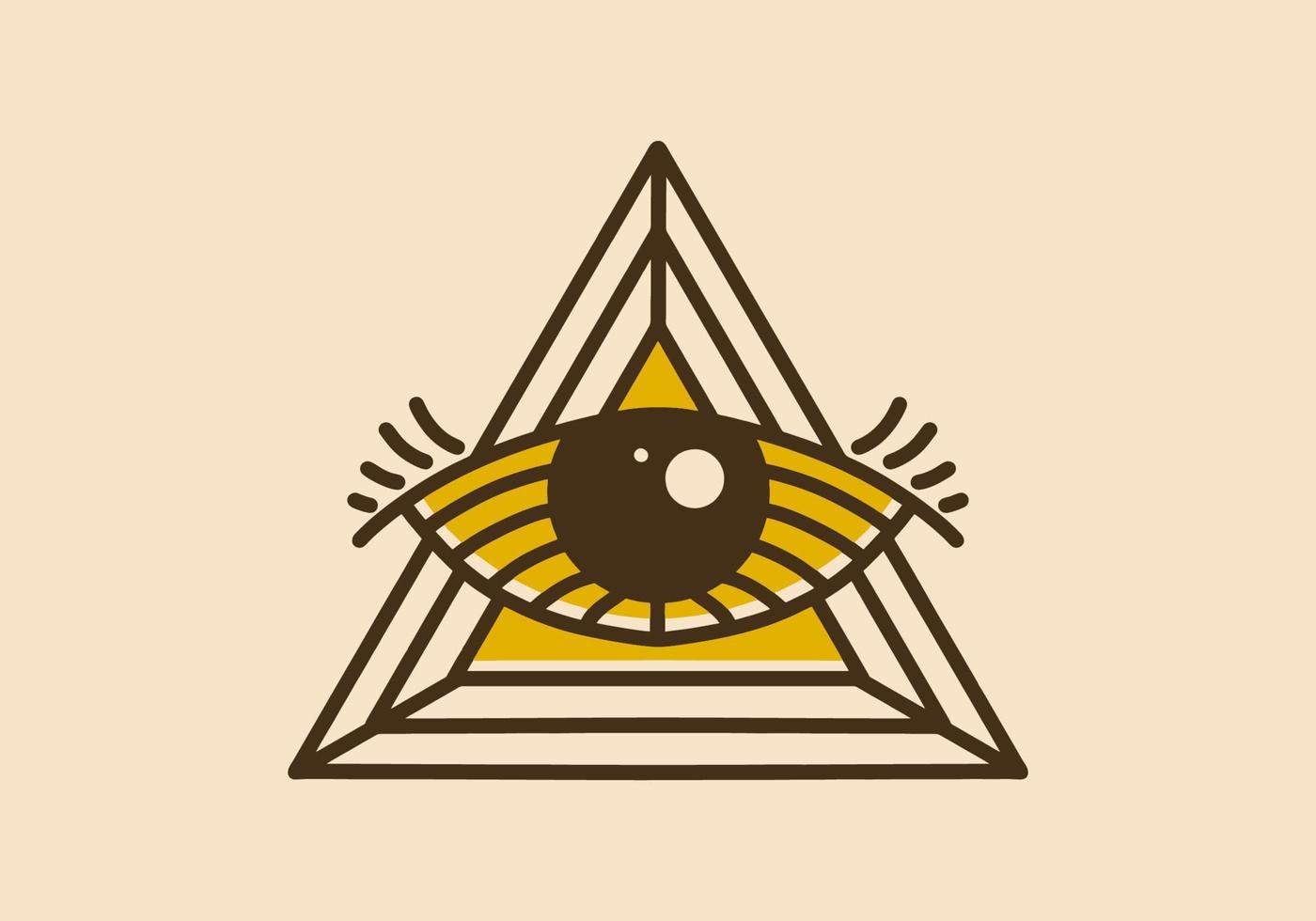 Triangle design with one eye in vintage color vector