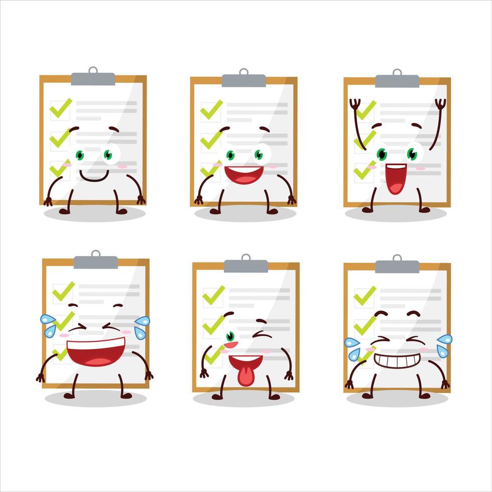 Cartoon character of checklist with smile expression vector