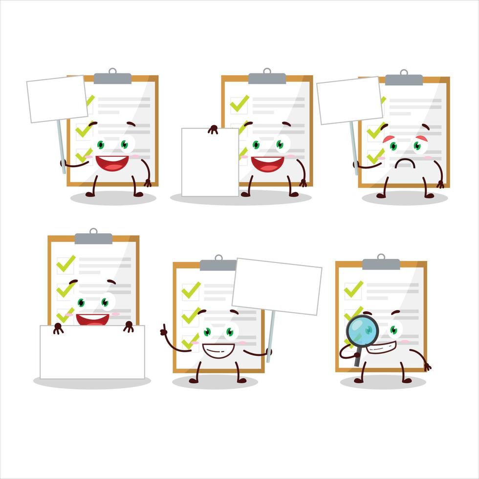 Checklist cartoon in character bring information board vector