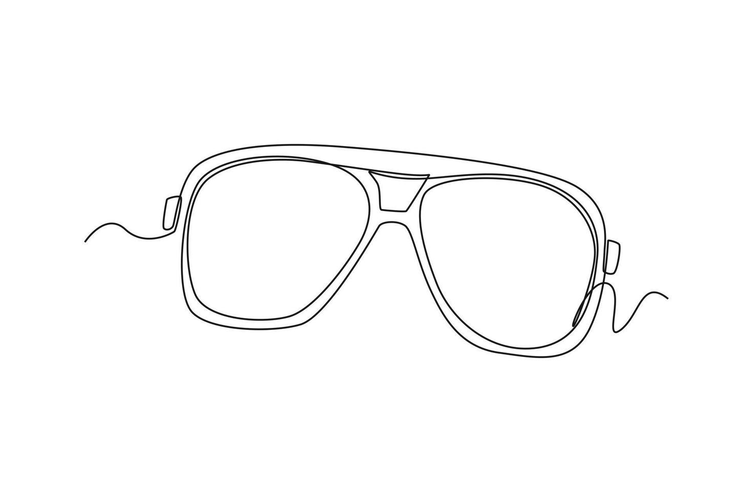 soltero uno línea dibujo verano lentes. verano playa concepto. continuo línea dibujar diseño gráfico vector ilustración.