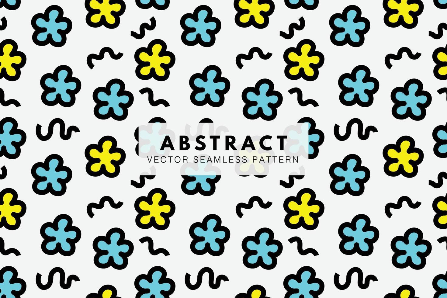 Doodle ditsy florals abstract seamless repeat pattern vector