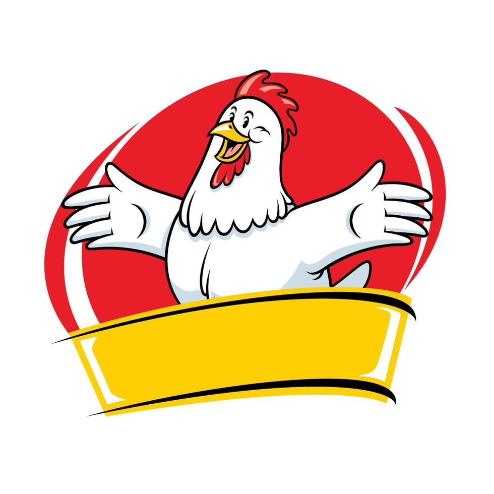 chicken cartoon mascot style character vector