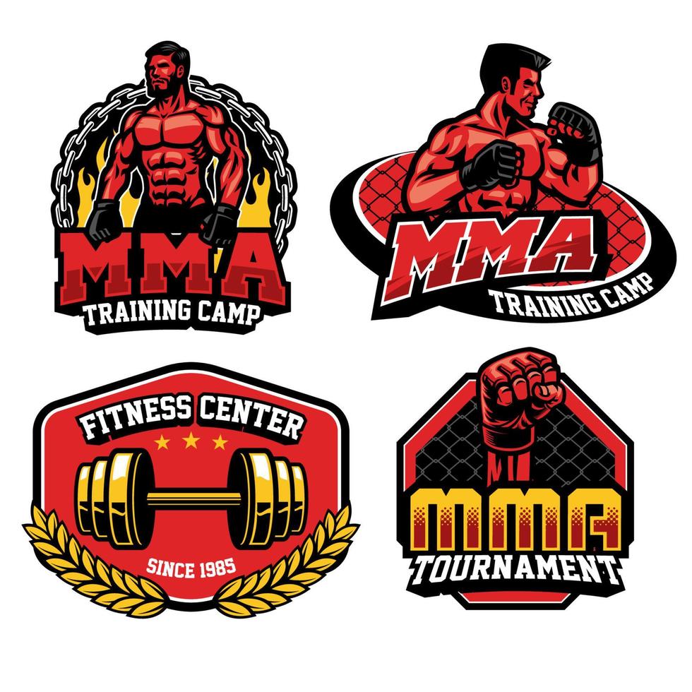 mma training design badge vector
