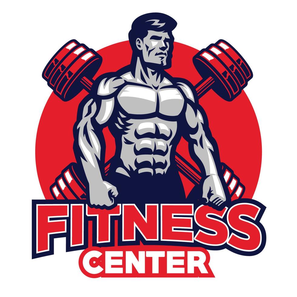 fitness center badge vector