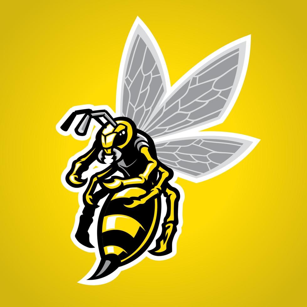 hornet mascot sport and esport logo style vector