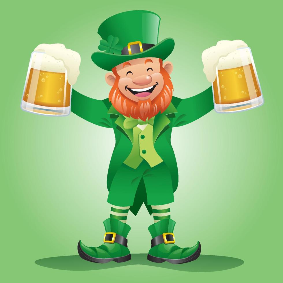 leprechaun holding the beers vector