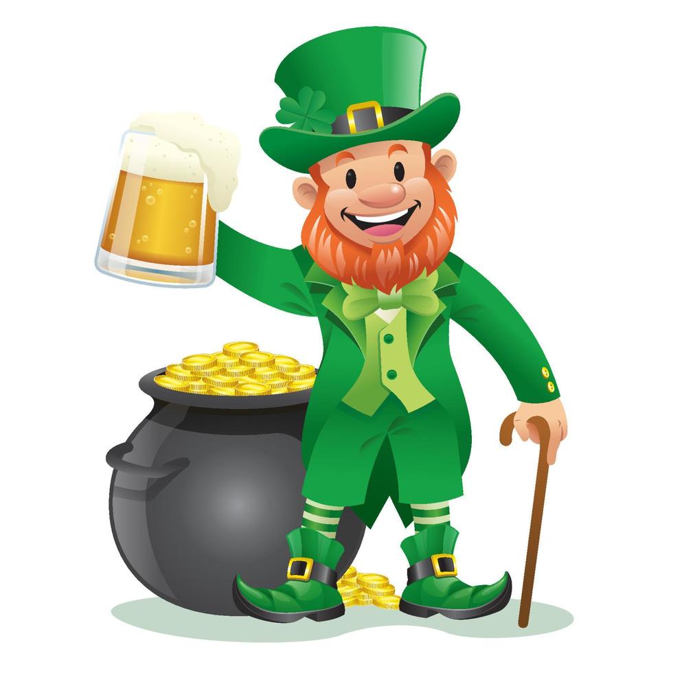 leprechaun with beer vector