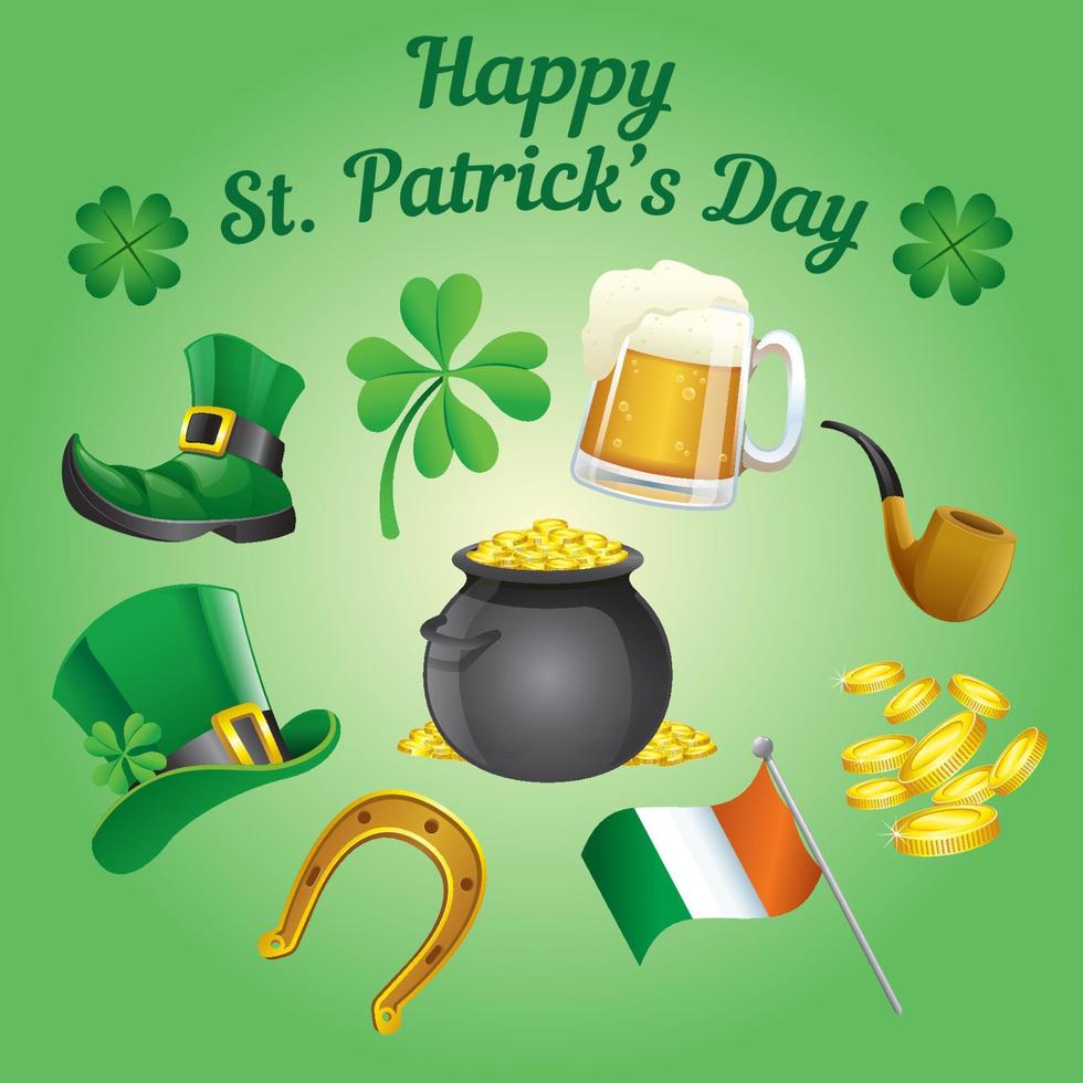 saint patrick's day set vector