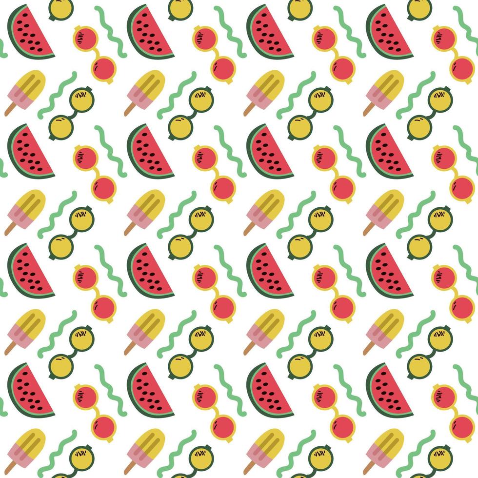 Flat summer seamless pattern design vector