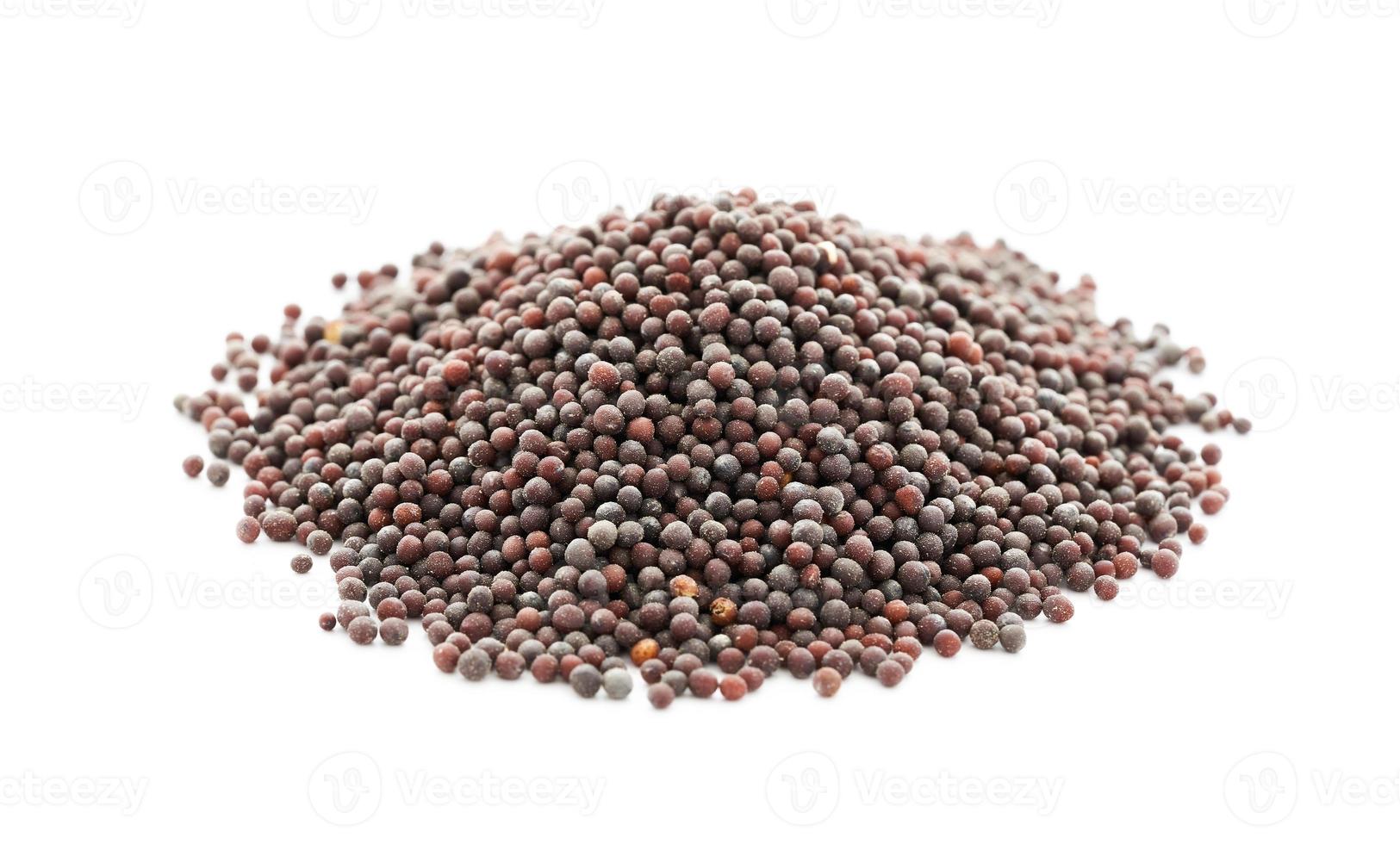pile of black mustard seed isolated on background. heap of black mustard seed isolated on background. black mustard seed isolated photo
