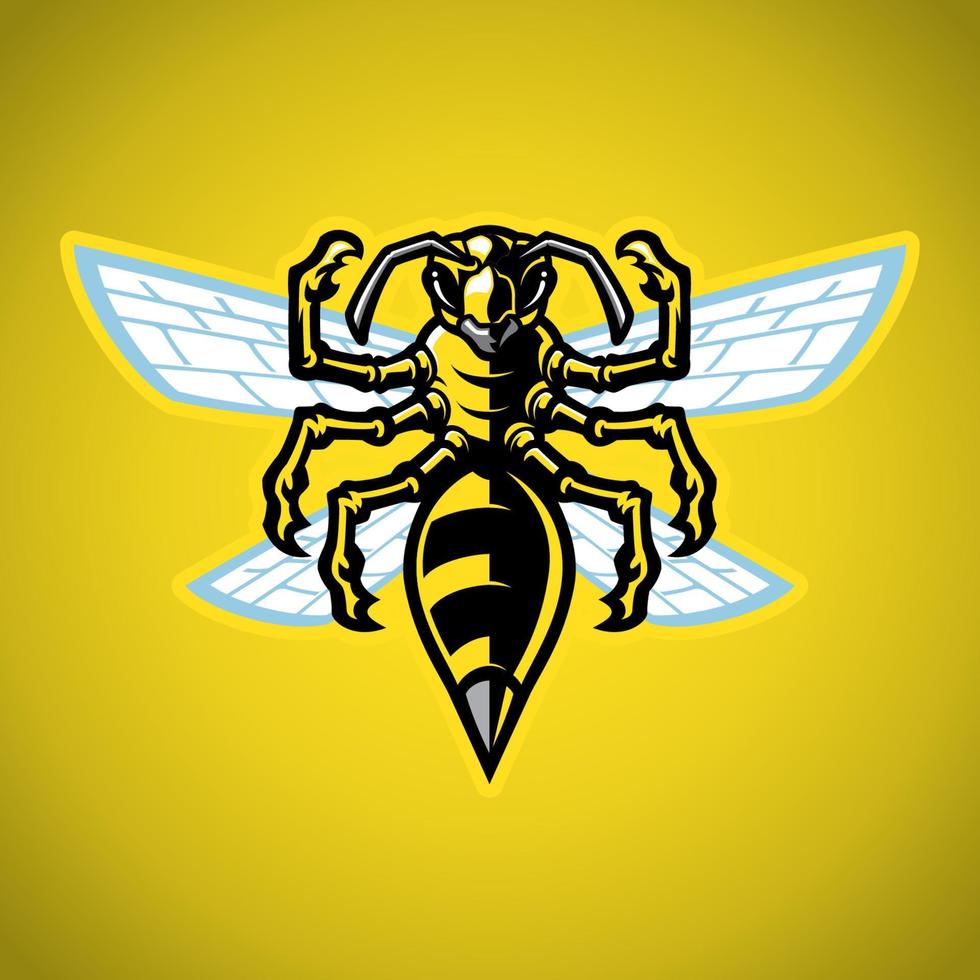 wasp mascot warrior character vector