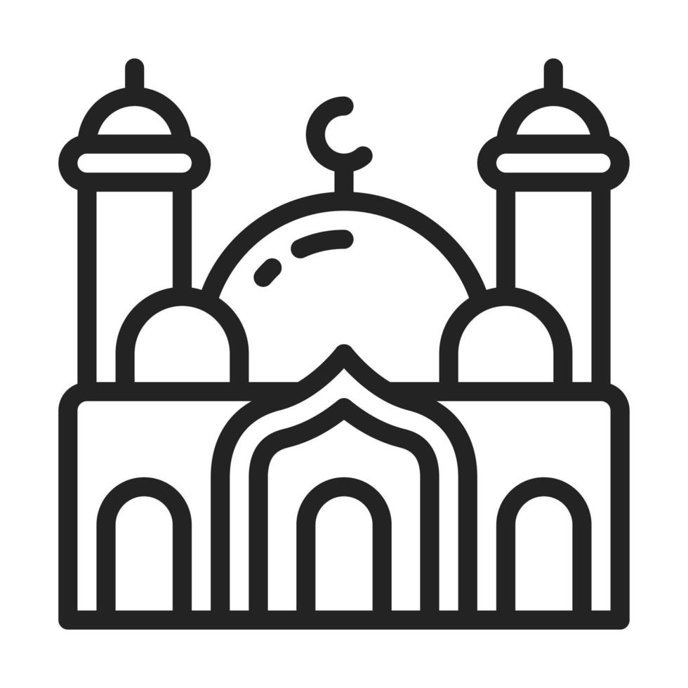 mezquita línea estilo icono vector