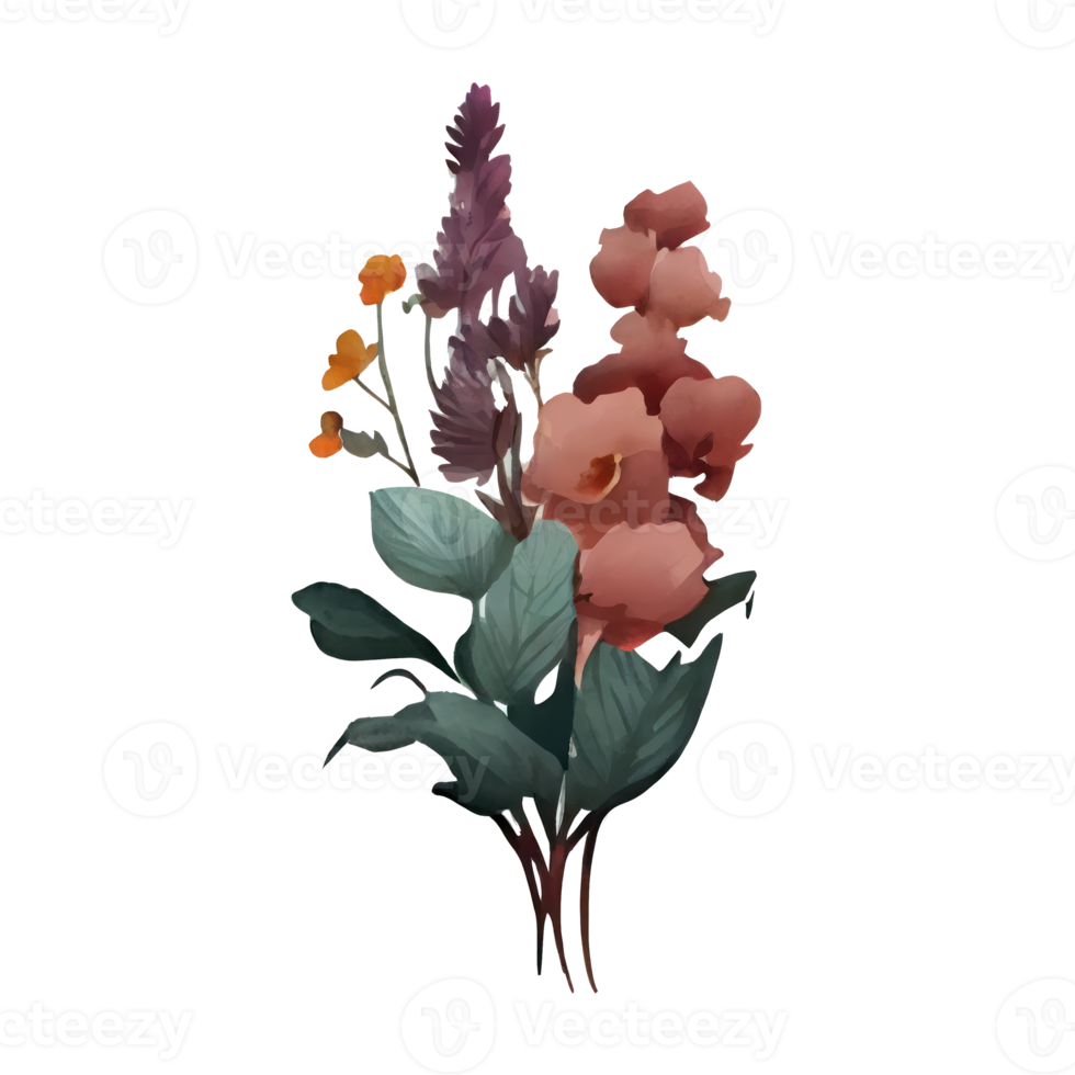watercolor flower . AI Generated png