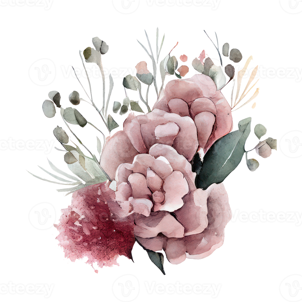 Watercolour floral . AI Generated png