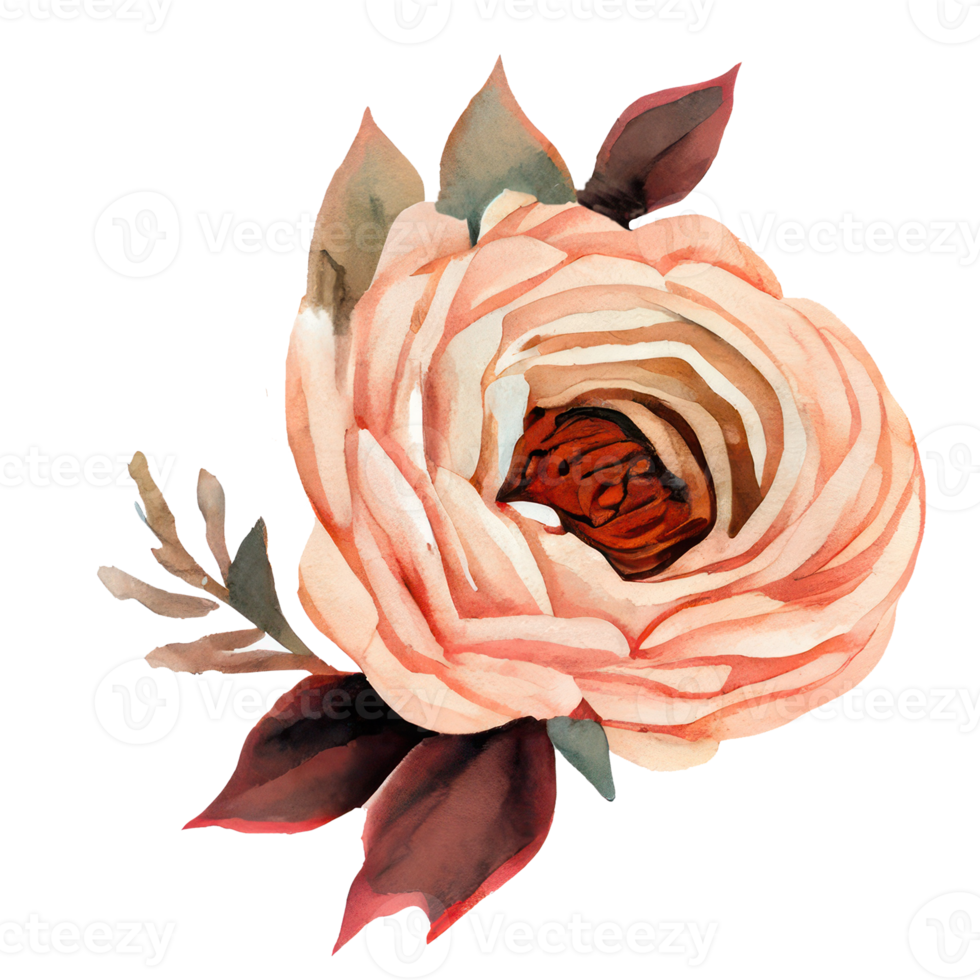 watercolor roses . AI Generated png