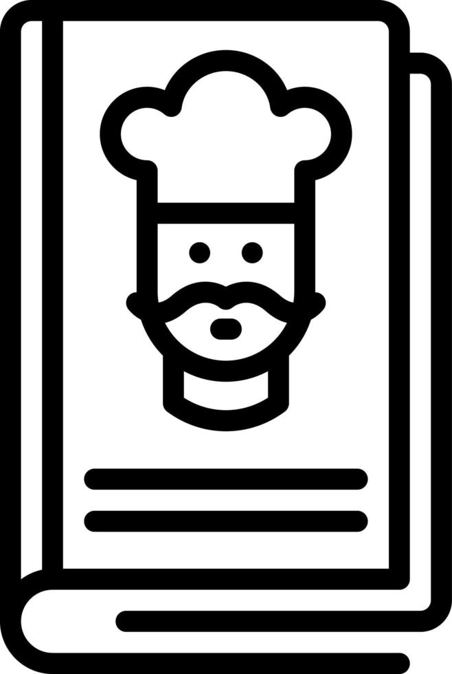 línea icono para libro de cocina vector