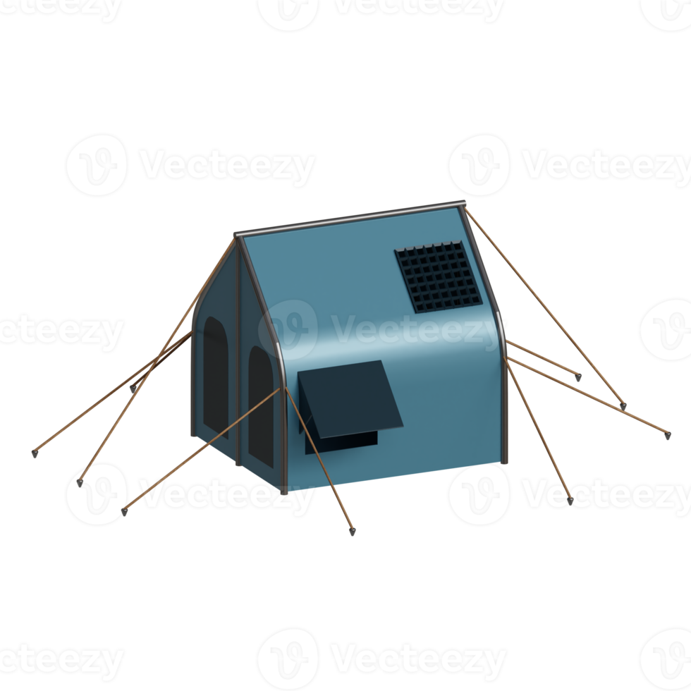 3d rendu bleu tente parfait pour camping conception projet png