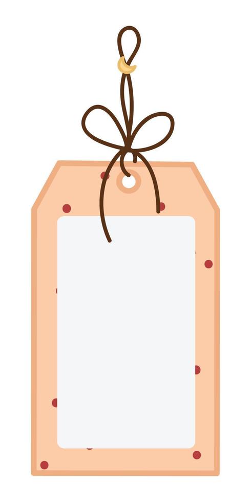 blanco regalo caja etiquetas o rebaja compras etiquetas con cuerda. vacío orgánico estilo pegatinas plano diseño aislado vector. Clásico etiqueta, blanco precio etiqueta. vector