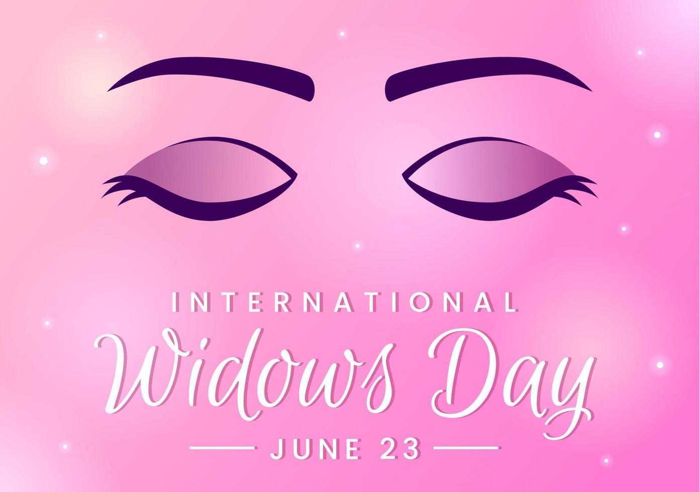 International Widows Day Vector Illustration on June 23 with Woman Mourns and Injustice Faced by Widow in Flat Cartoon Hand Drawn Templates