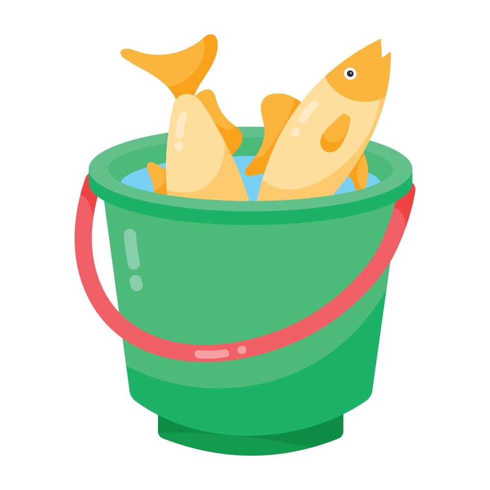 Trendy Fish Bucket vector