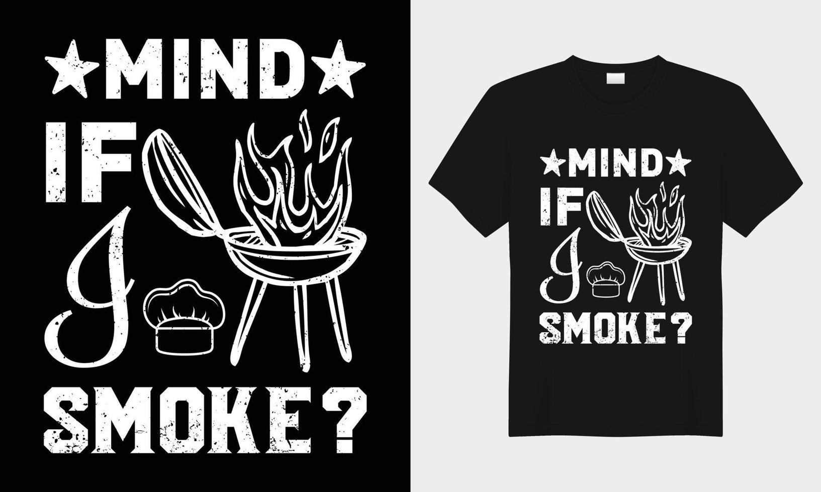 mente Si yo fumar barbacoa vector tipografía camiseta diseño
