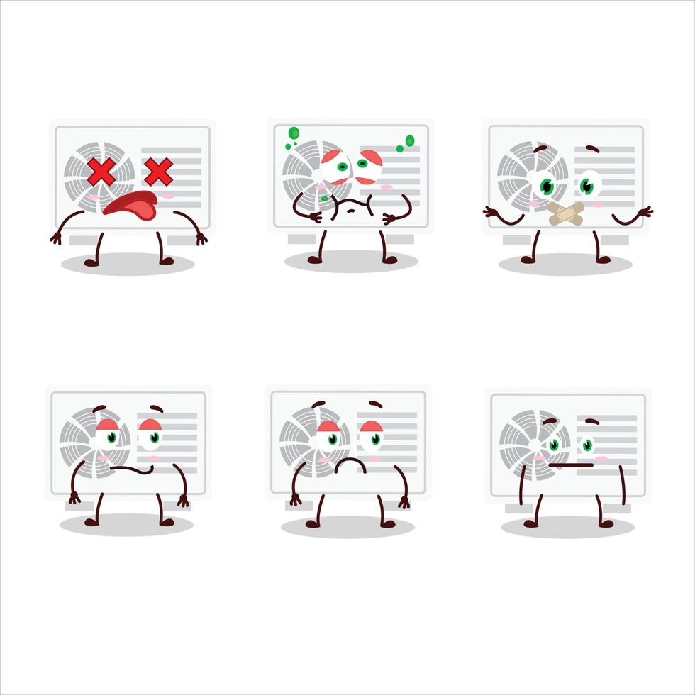 Air conditioner outdoor cartoon character with nope expression vector