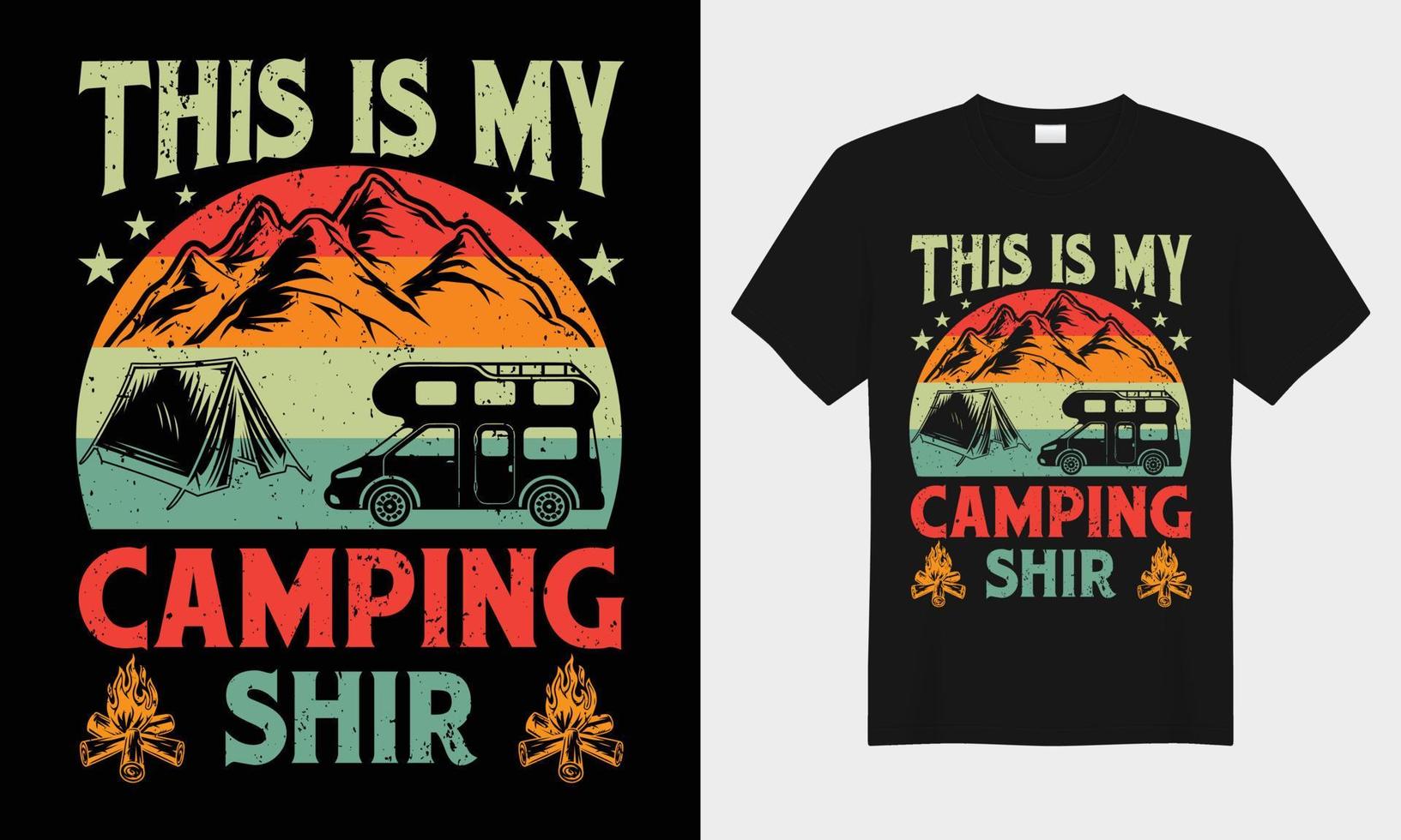 This Is My Camping Shirt, vector typography t-shirt design