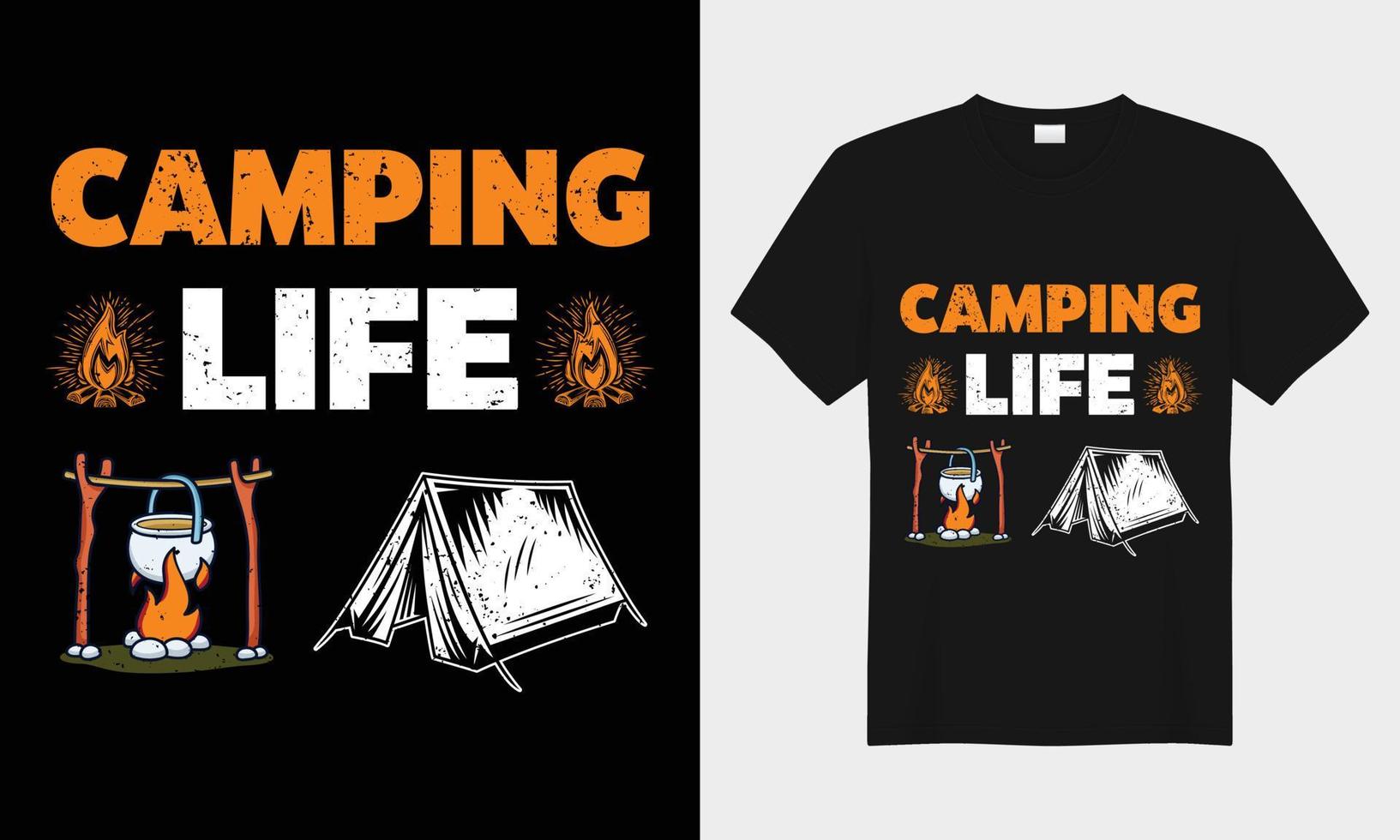 Camping life, vector typography t-shirt design