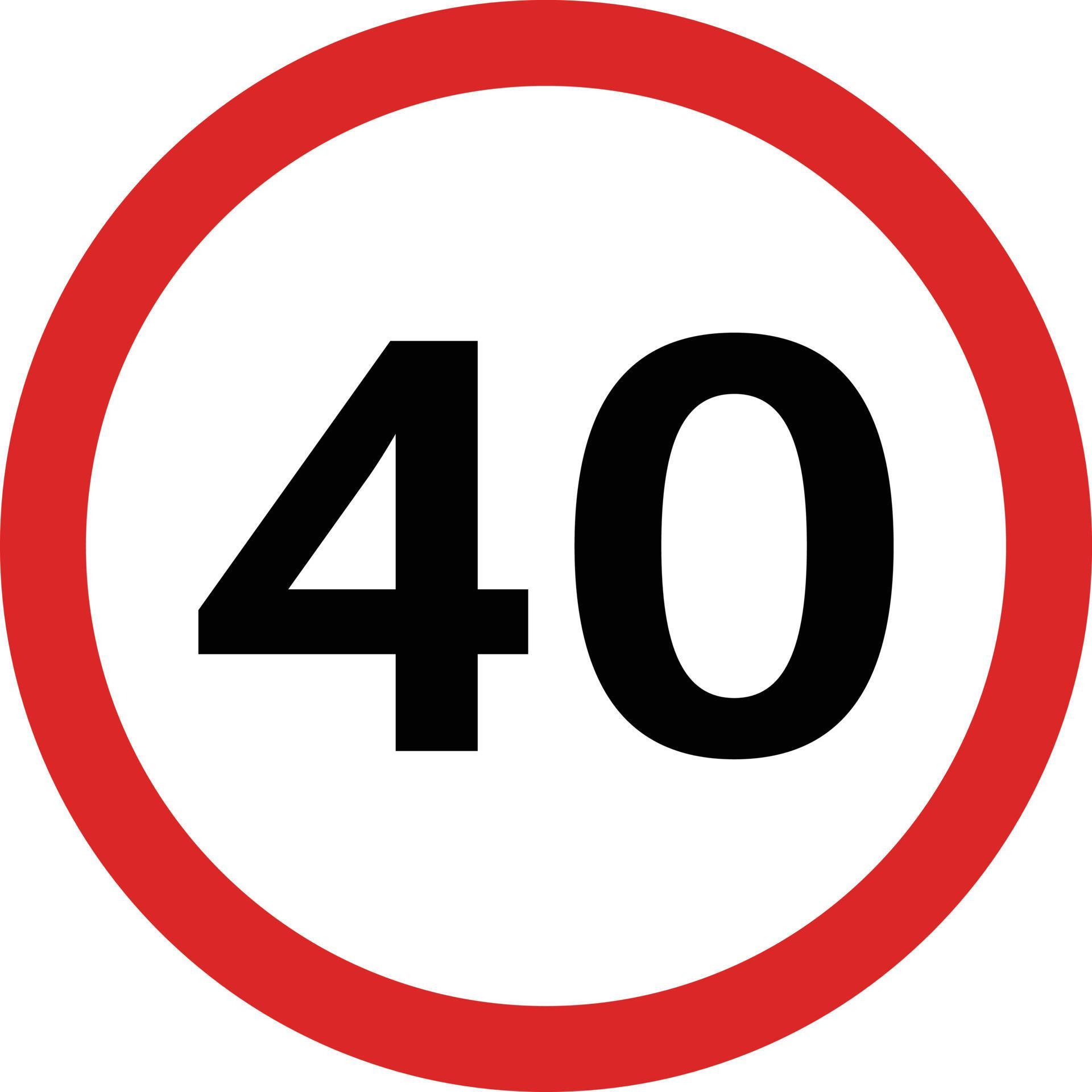 40 speed limitation road sign vector . traffic sign restricting speed ...