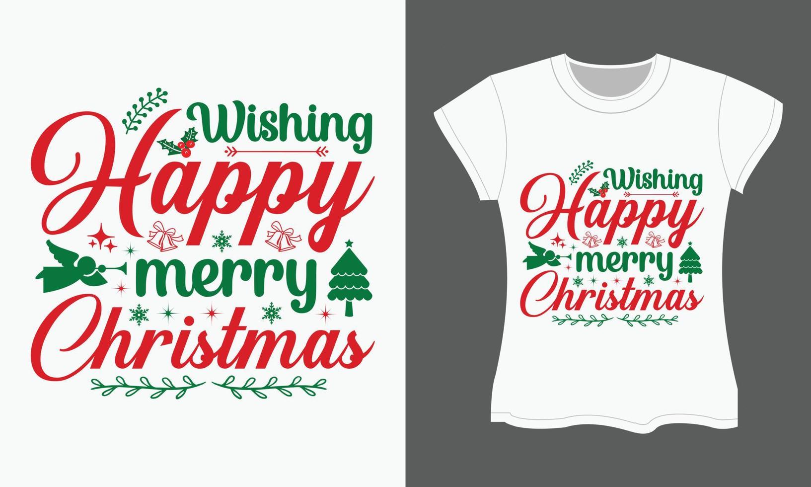 Navidad svg camiseta diseño, deseando contento alegre Navidad vector