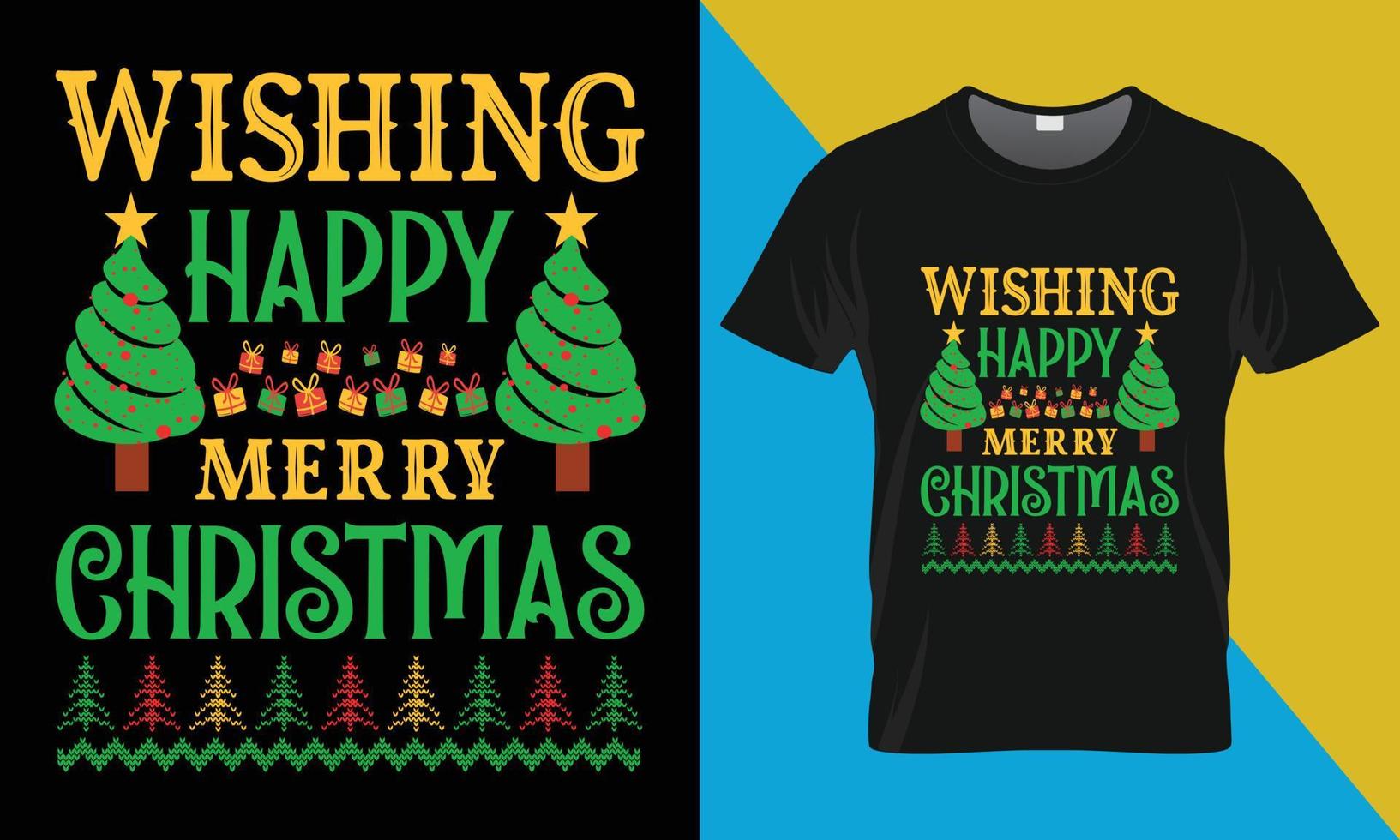 Christmas typography Vector T shirt Design, Wishing happy merry christmas