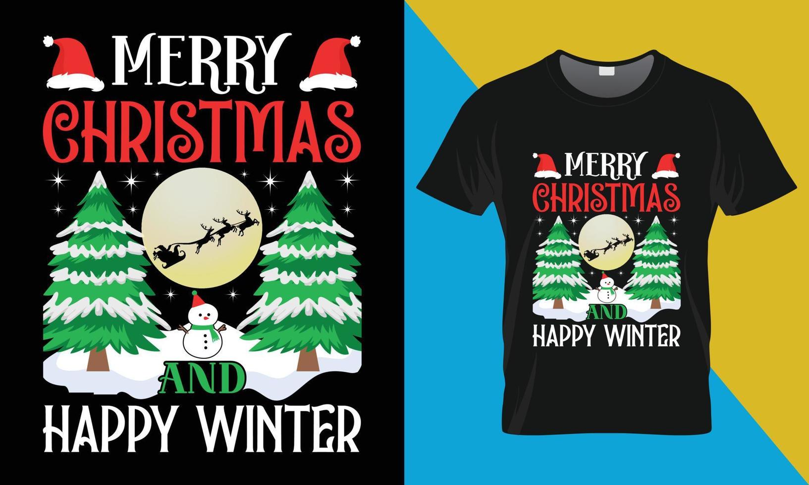 Christmas typography Vector T shirt Design, Merry christmas and happy winter