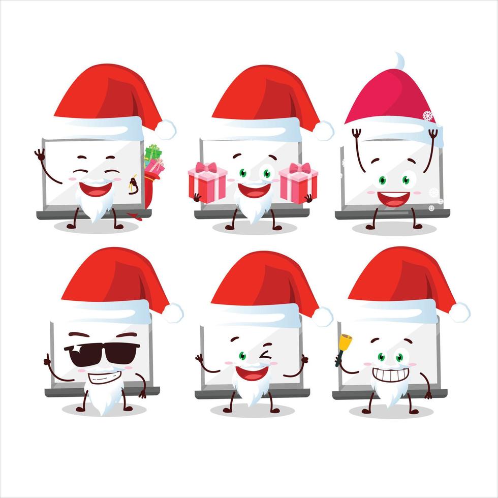Santa Claus emoticons with laptop cartoon character vector
