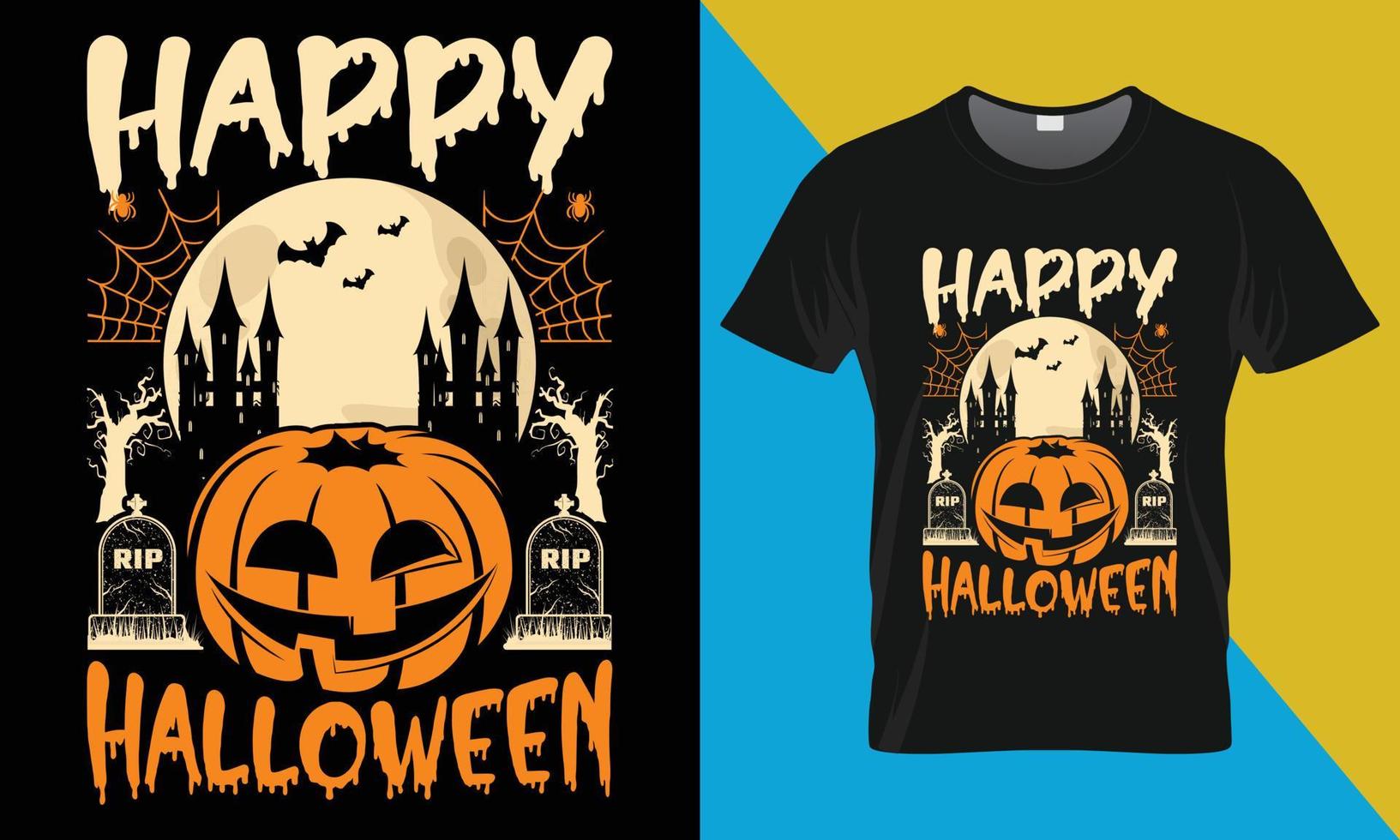 diseño de camiseta de halloween, feliz halloween vector