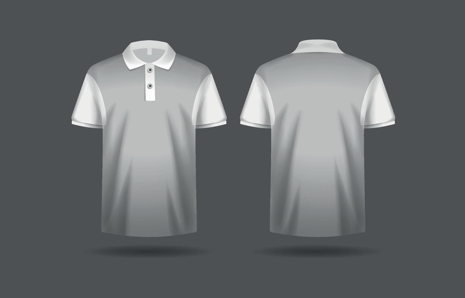 3D Realistic White Polo Shirt Mockup Template vector