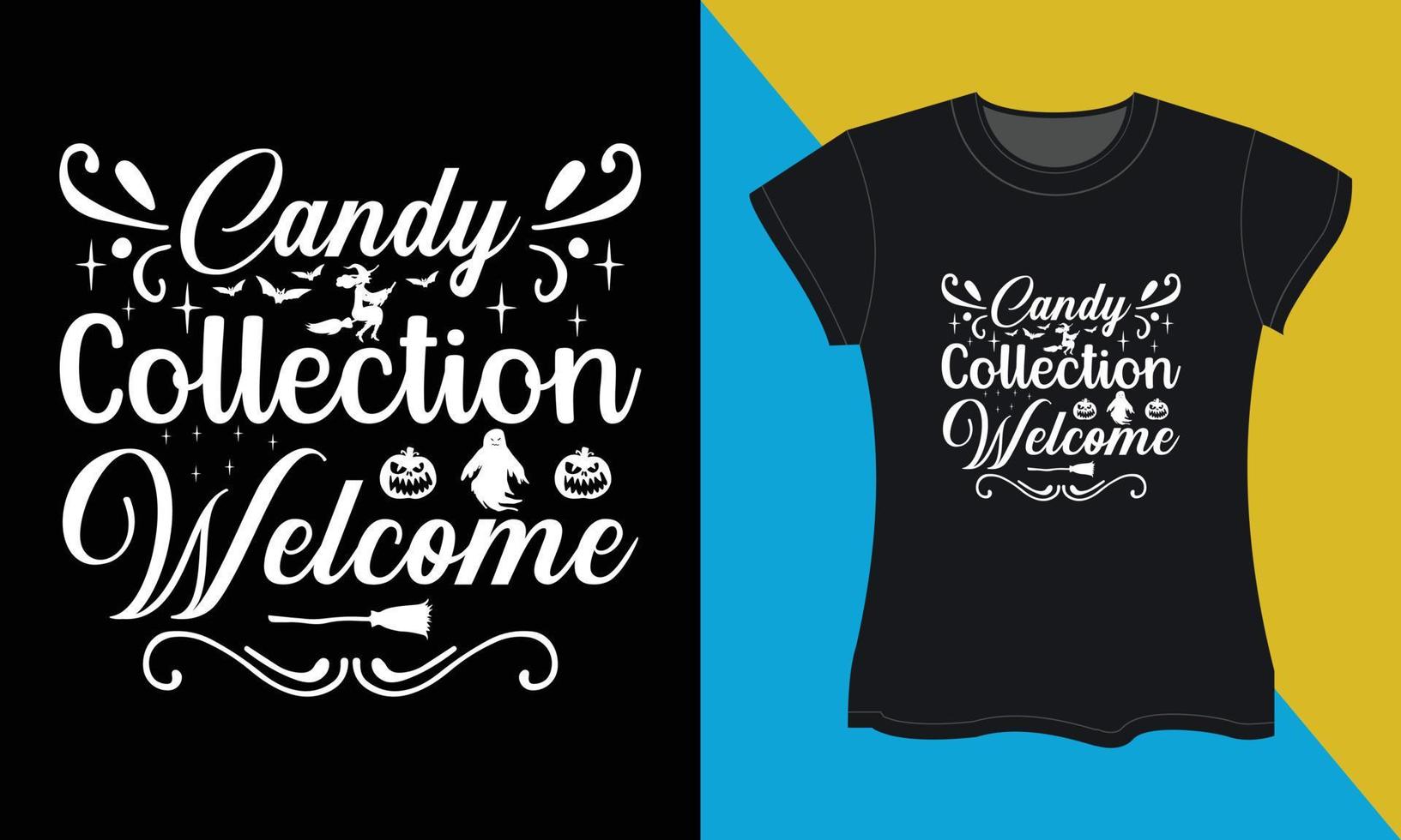 Víspera de Todos los Santos svg camiseta diseño, caramelo colección Bienvenido vector