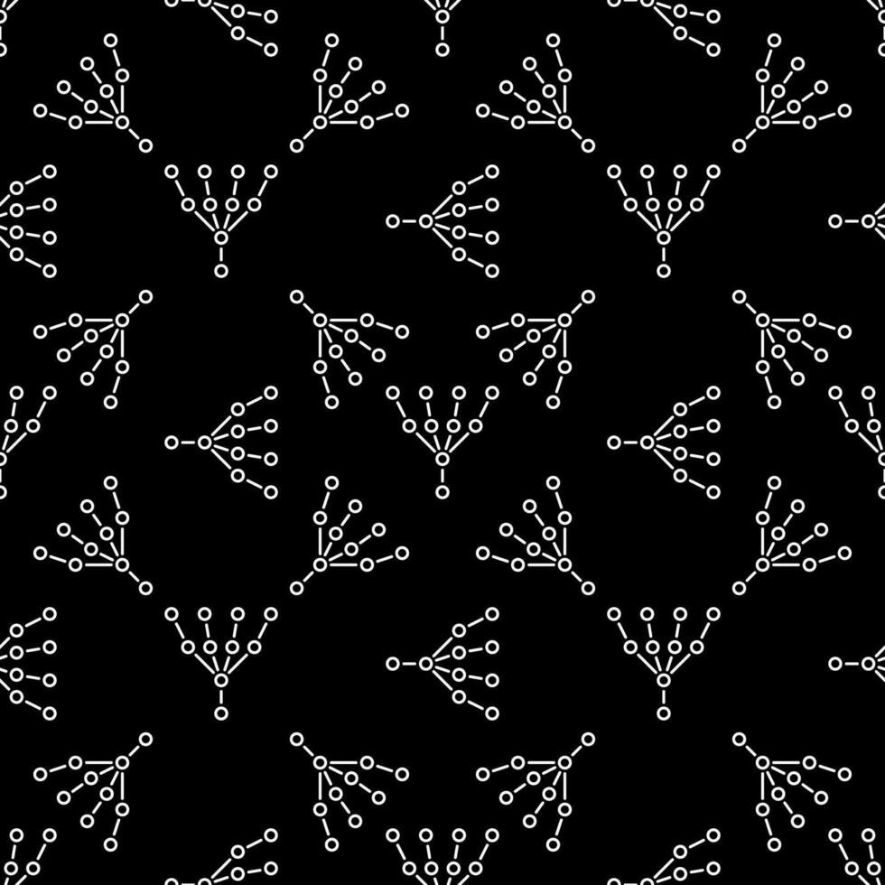 Machine Learning Neural Network vector dark line seamless pattern