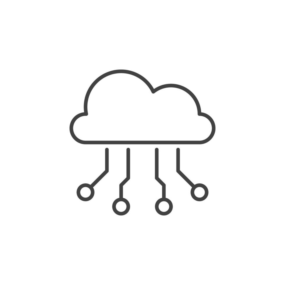 Neural Network Data Cloud Platform vector concept outline icon