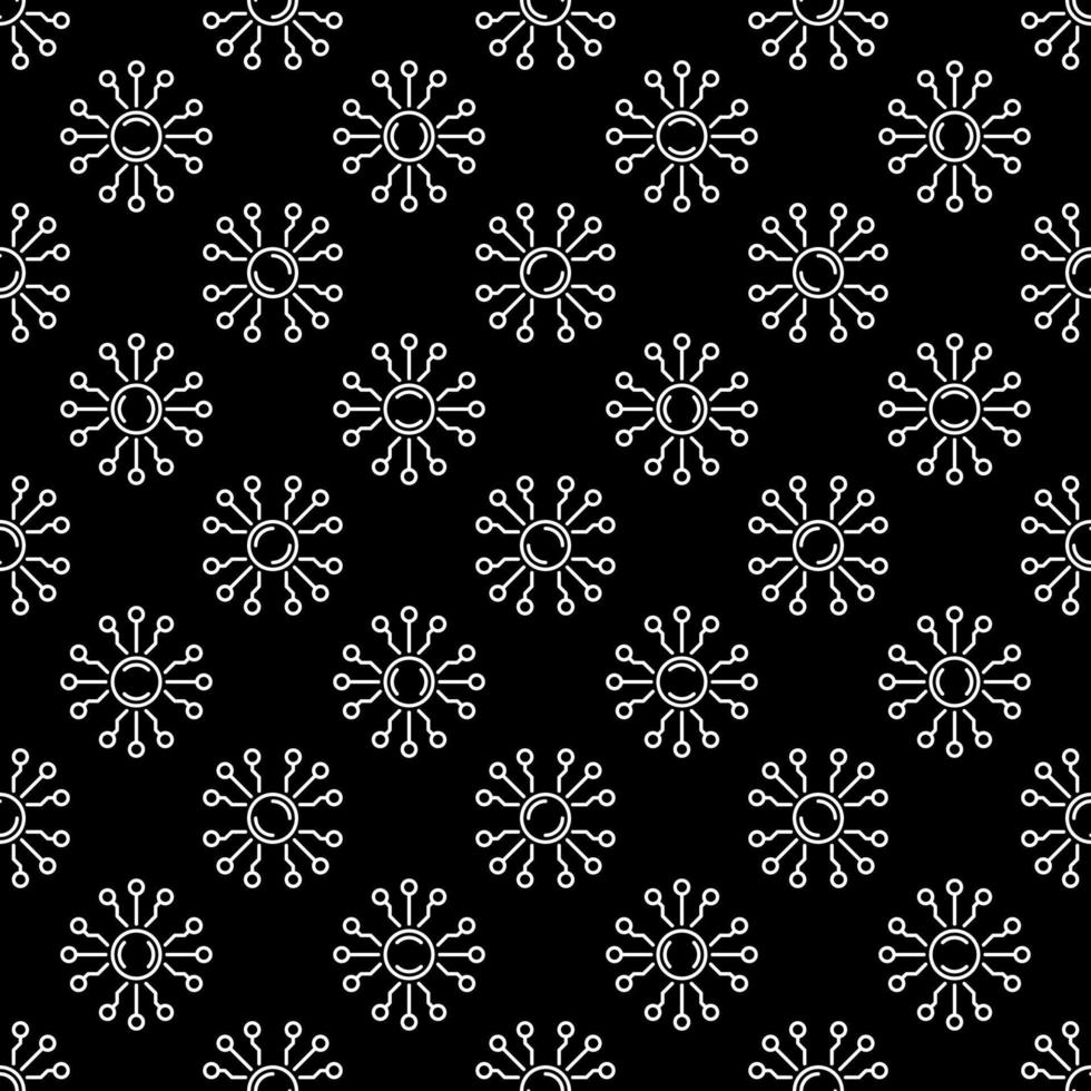 Neural Network Chip vector Digital Technology dark line seamless pattern
