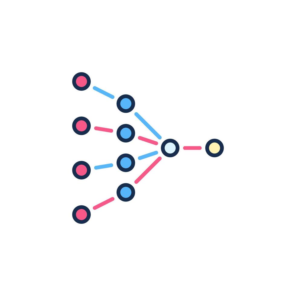 neural red máquina aprendizaje vector tecnología concepto de colores icono
