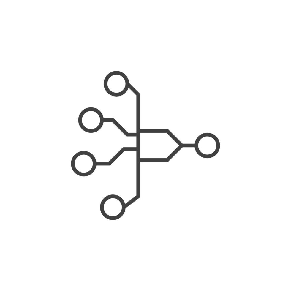 Vector Neural Network Technology concept outline simple icon