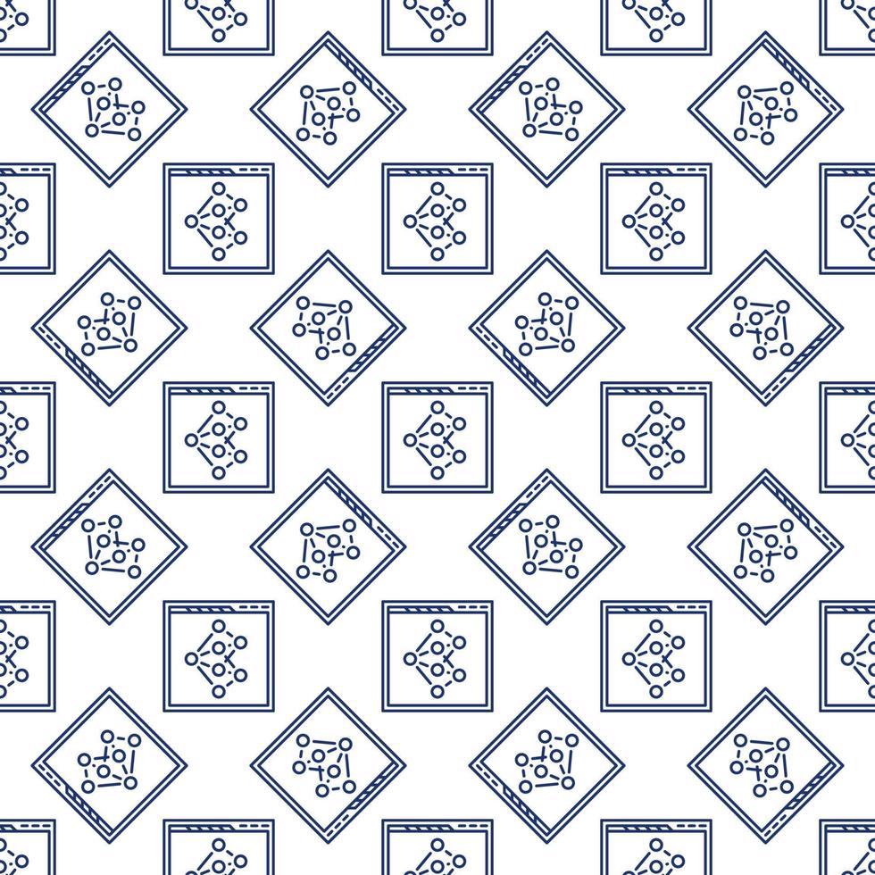 Neural Network in Web Browser vector line seamless pattern