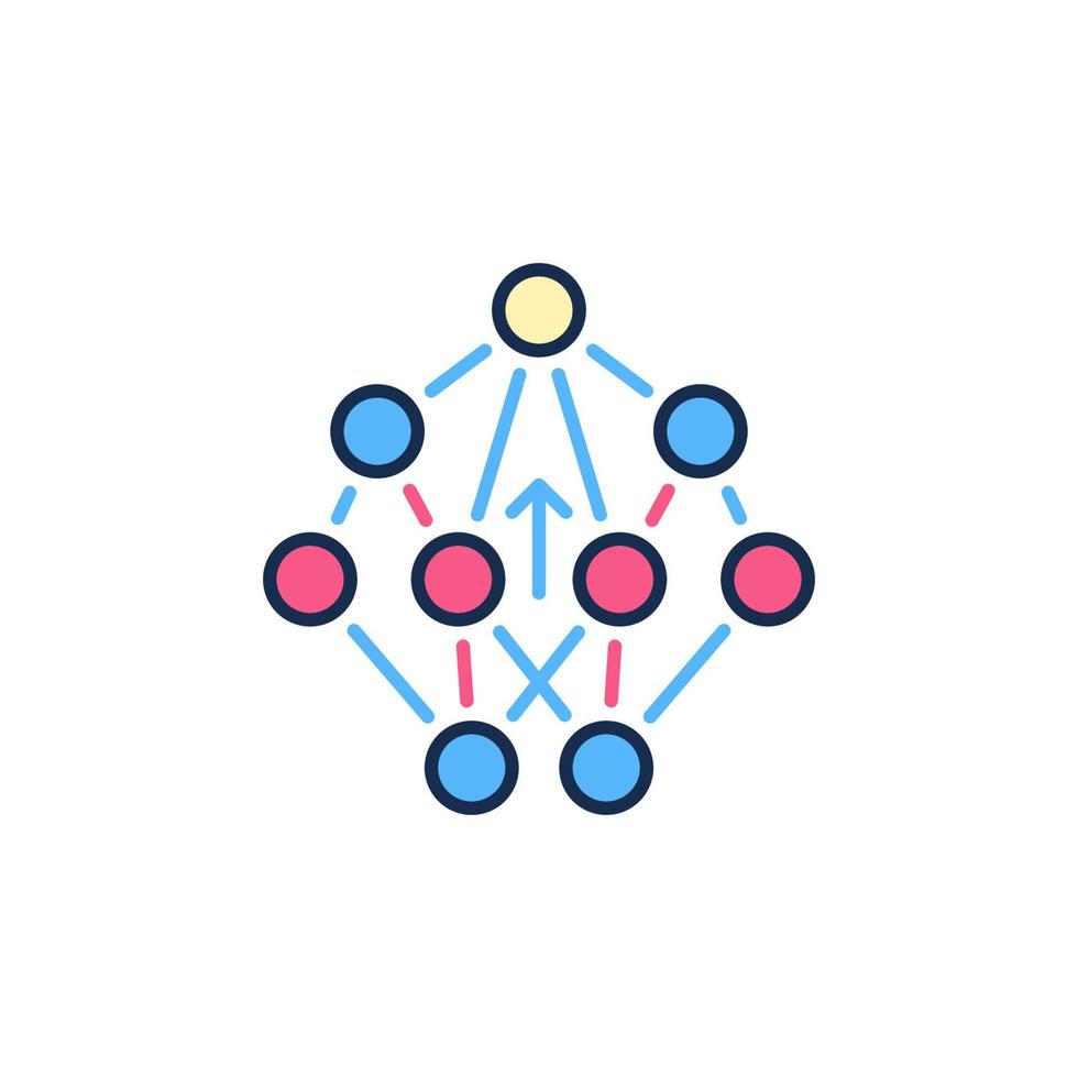 Neural Networks vector concept minimal colored icon or symbol