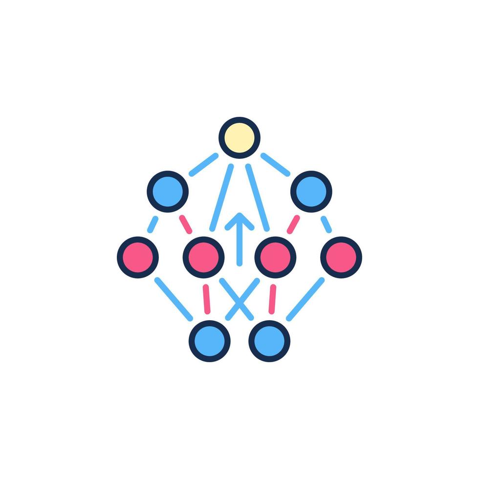 Neural Networks vector concept minimal colored icon or symbol