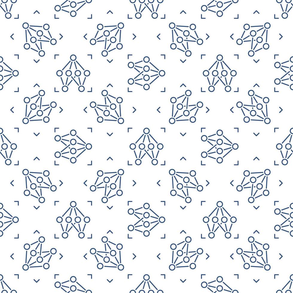 Neural Network vector Future Technology outline seamless pattern