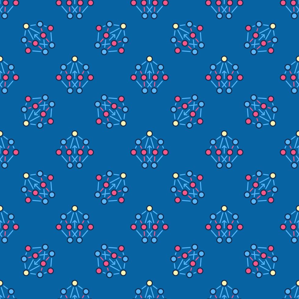 Neural Networks vector concept colored seamless pattern