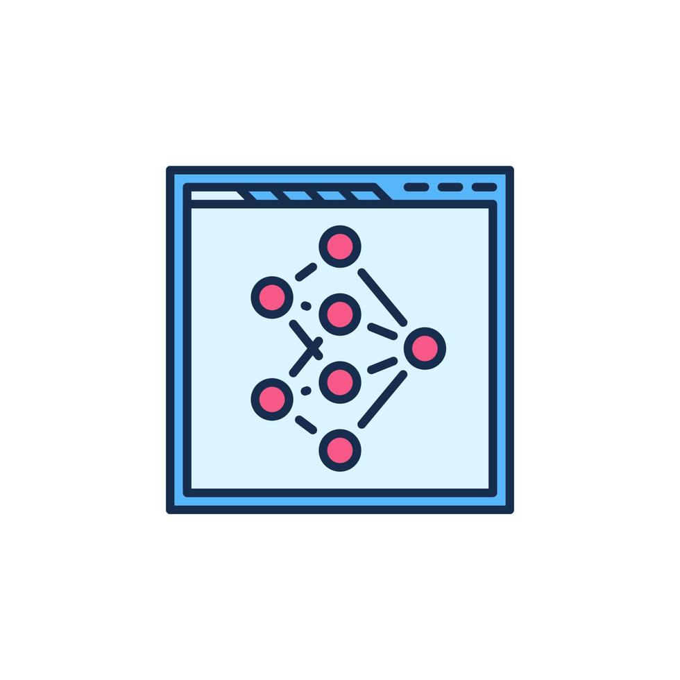 Web Browser with Neural Network vector concept colored icon