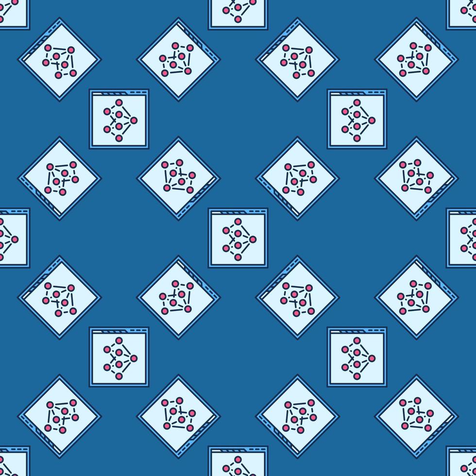 Web Browser with Neural Network vector colored seamless pattern